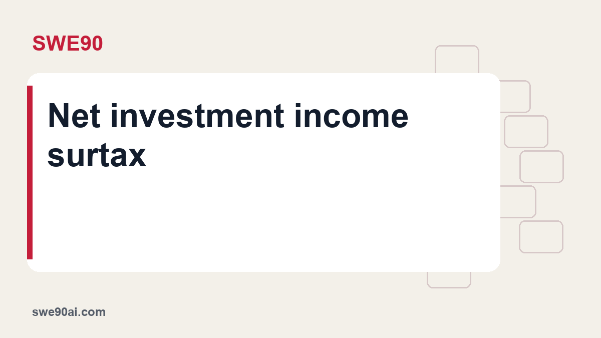 SWE90 light panel and geometric tile design with the text “Net investment income surtax”.